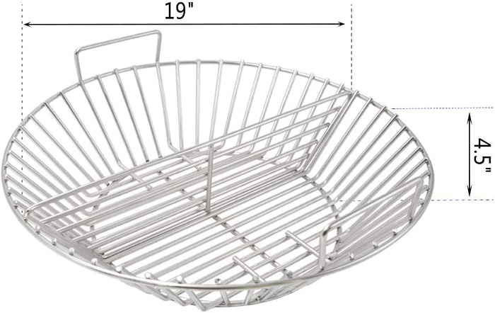 Kamado Ceramic Grill Charcoal Ash Basket fits Kamado Joe Big Joe and other 24 Inch Ceramic Grills