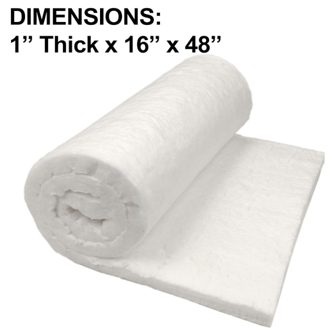 Kaowool Ceramic Fiber Insulation, 1" Thick x 16" x 48", 2400F Fireproof Insulation Blanket, 3026E
