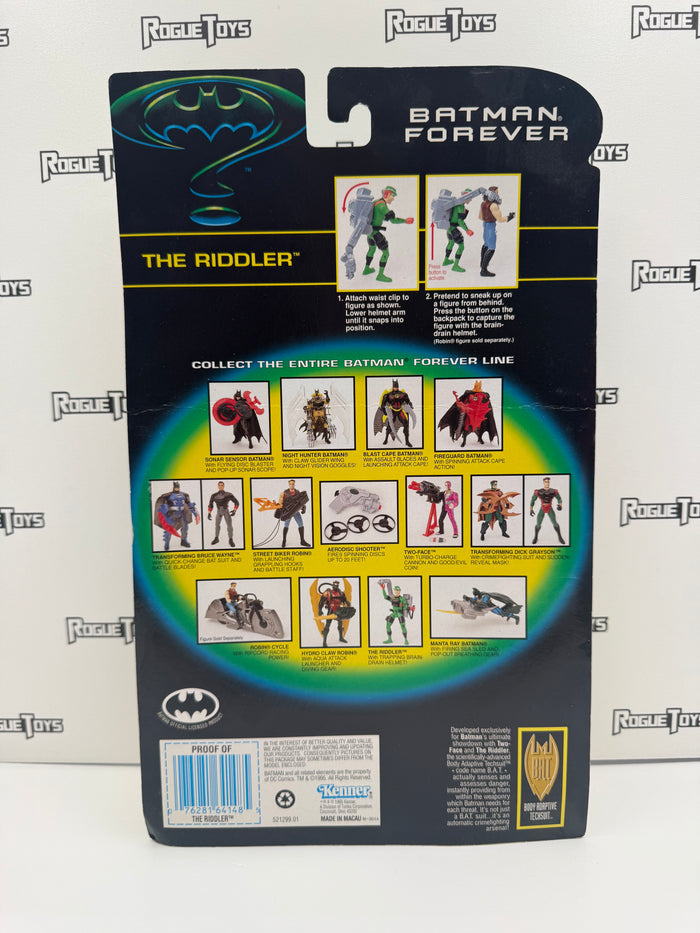 Kenner Batman Forever The Riddler with Trapping Brain-Drain Helmet!