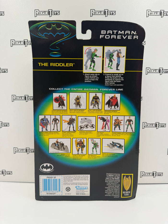 Kenner Batman Forever The Riddler with Trapping Brain-Drain Helmet!