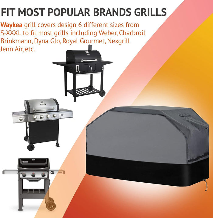Large Grill Cover 76'' W x 28.3" D x 46.1" H fits for 6 and more Burner Gas Grills, fits Combo Grills