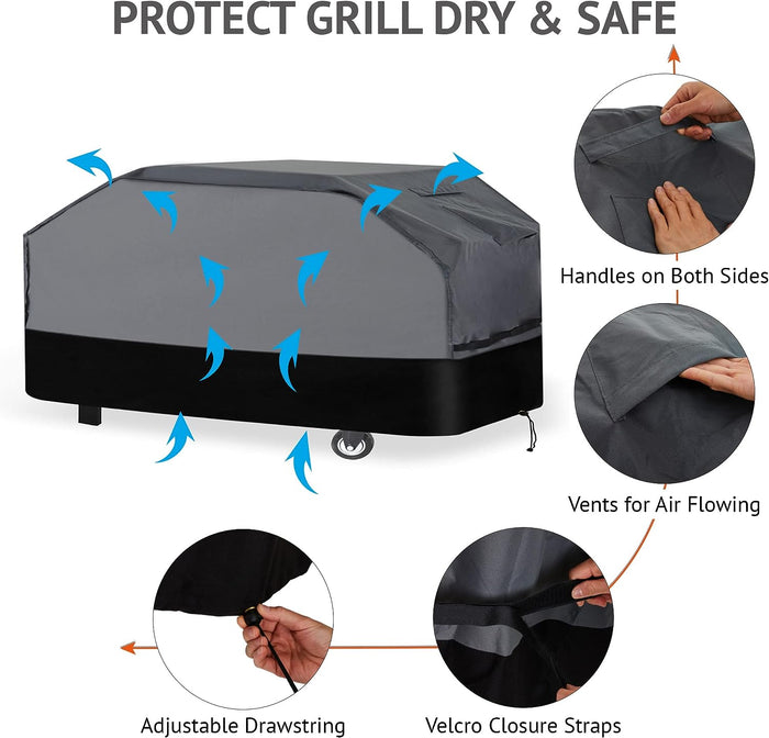 Large Grill Cover 76'' W x 28.3" D x 46.1" H fits for 6 and more Burner Gas Grills, fits Combo Grills