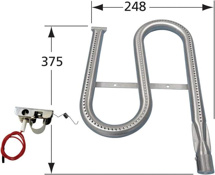 Left Burner for Ducane 1500, 1502, 1504, 1505, 2000, 3000, 4000, 4005, 5002, 5004, 5005 Gas Grills