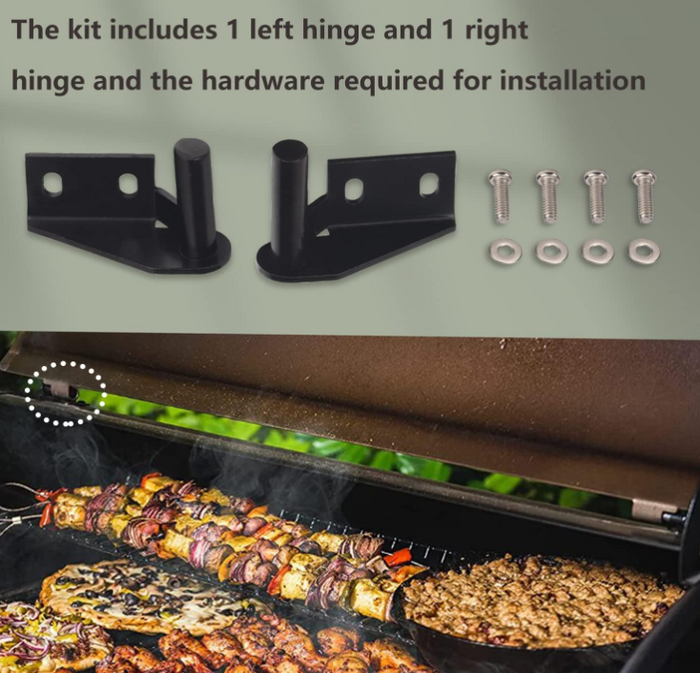 Lid Hinge Kit, 1 x Left Side &1 x Right Side Hinge - for Many Traeger Grills Models Hinges (KIT0001)