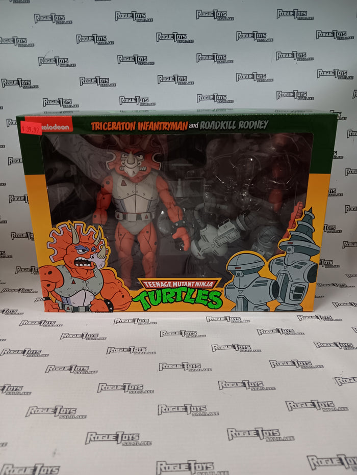 Neca Teenage Mutant Ninja Turtles Cartoon Triceraton Infantryman & Roadkill Rodney