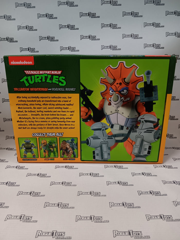 Neca Teenage Mutant Ninja Turtles Cartoon Triceraton Infantryman & Roadkill Rodney