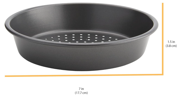 Perforated Mini-Deep Dish Pizza Pan Set, 7 Inch (4pcs)