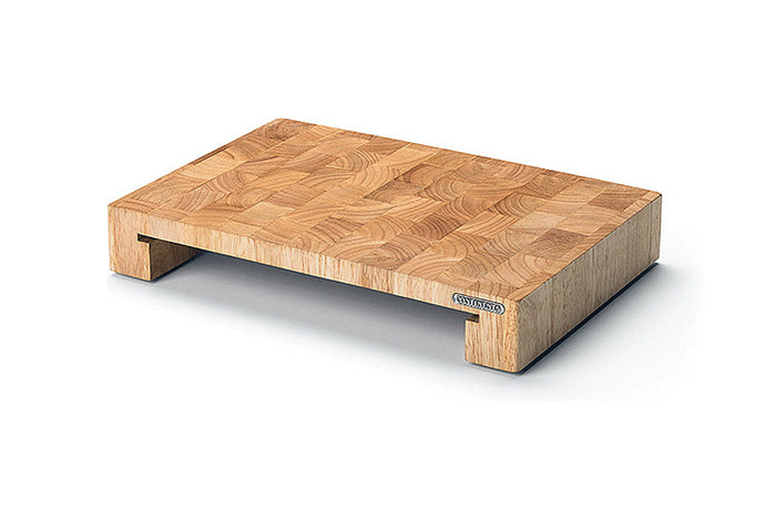 Planche à découper Continenta en bois 39x27x6cm + bac inox - Hévéa