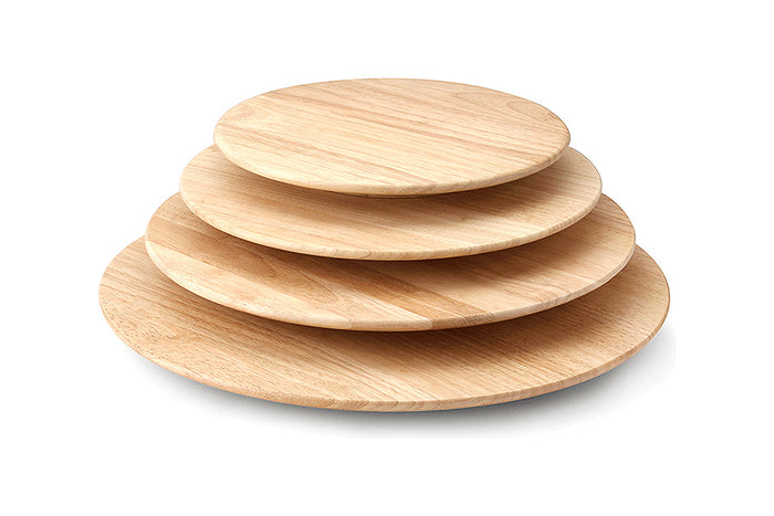 Plateau à fromage rotatif Continenta en bois d'hévéa - 35cm - 46cm