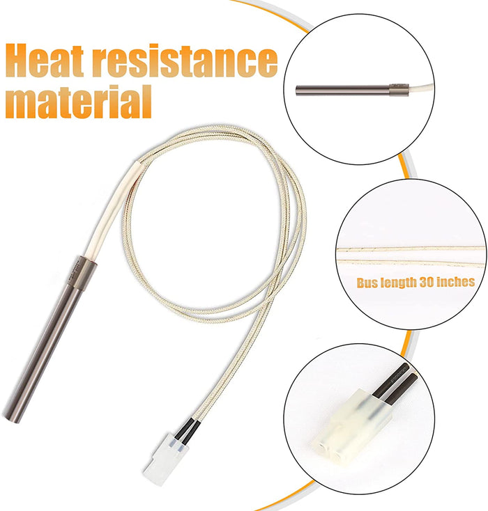 Porcelain Enameled Fire Burn Pot, Hot Rod Ignitor, Auger Motor and Induction Fan Parts Kit for Pit Boss Pellet Grills