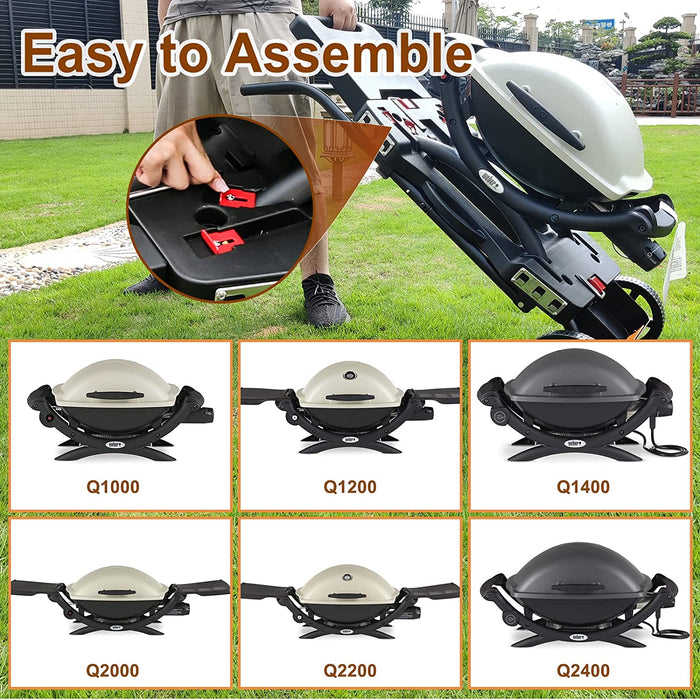 Portable Cart for Weber Q Series Gas Grills and 17 inch, 22 inch Flat Top Griddles