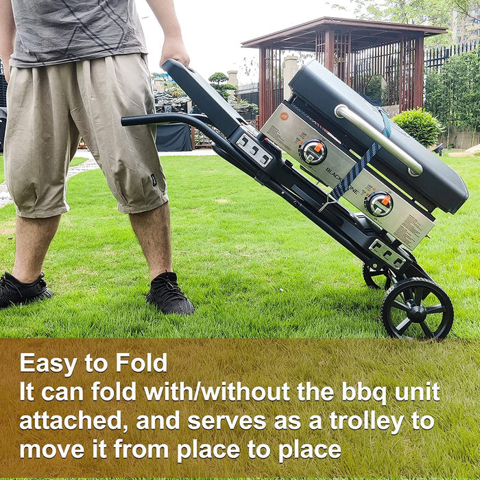 Portable Cart for Weber Q Series Gas Grills and 17 inch, 22 inch Flat Top Griddles