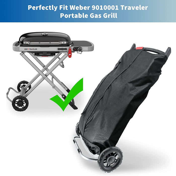Grill Cover for Weber 9010001 Traveler Grill, 7030 Cargo Protector Storage Bag