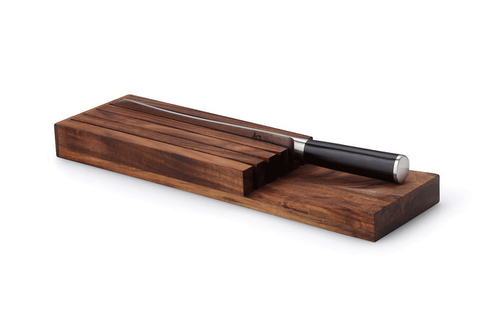 Range couteaux Continenta 5 emplacements 39x11x3,5cm - Acacia