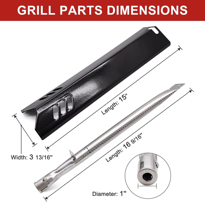Repair kit for Dyna Glo 6 Burner DGB610SSP, DGF600SSP Gas Grills, Burner Tube + Heat Plates Kit