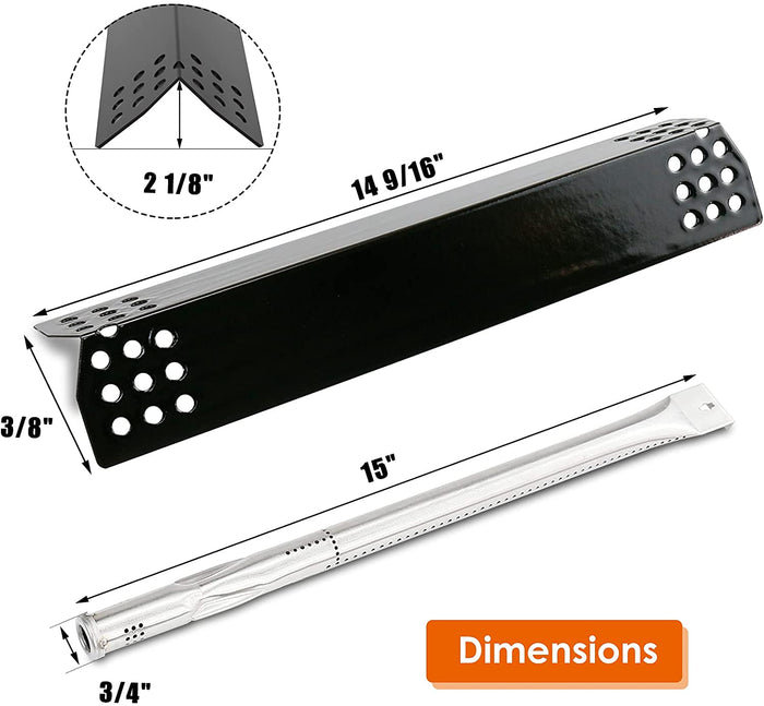Repair Parts for Nexgrill 720-0925, 720-0925P 4 Burner Gas Grills, Replacement Burner Tubes+Heat Plates