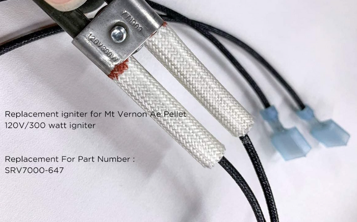 Replacement Igniter Part SRV7000-647 for Quadrafire Mt Vernon AE and Insert Pellet Stove, 300 Watts