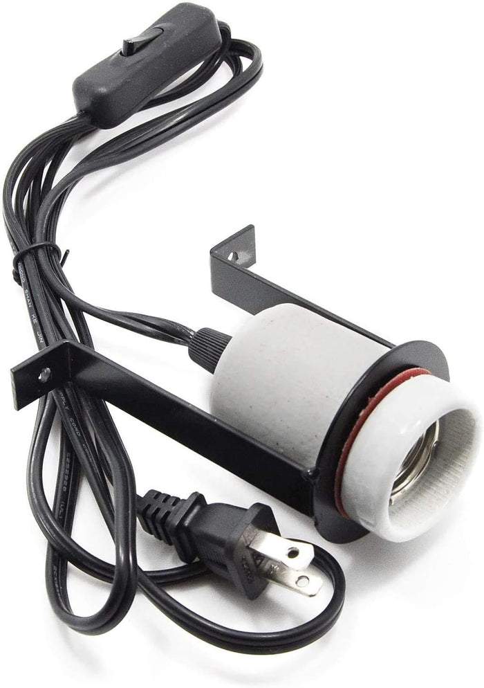 Reptile Ceramic Heat Lamp Holder Pet Heater Bracket for Heat Lamp Bulb 300W (Lamp Bulb Not Included)