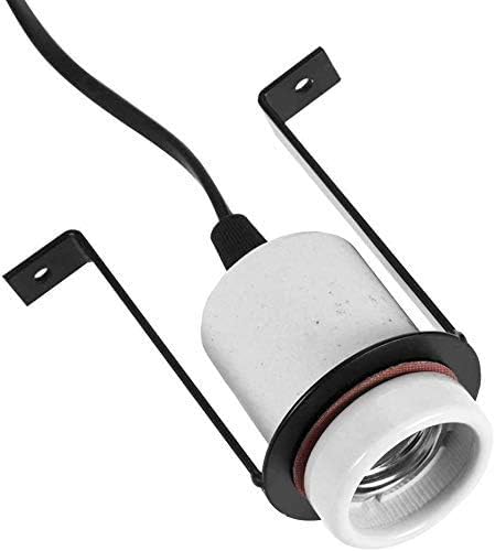 Reptile Ceramic Heat Lamp Holder Pet Heater Bracket for Heat Lamp Bulb 300W (Lamp Bulb Not Included)
