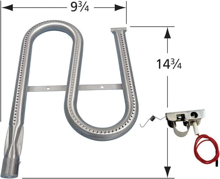 Right Burner for Ducane 1500, 1502, 1504, 1505, 2000, 3000, 4000, 4005, 5002, 5004, 5005 Gas Grills