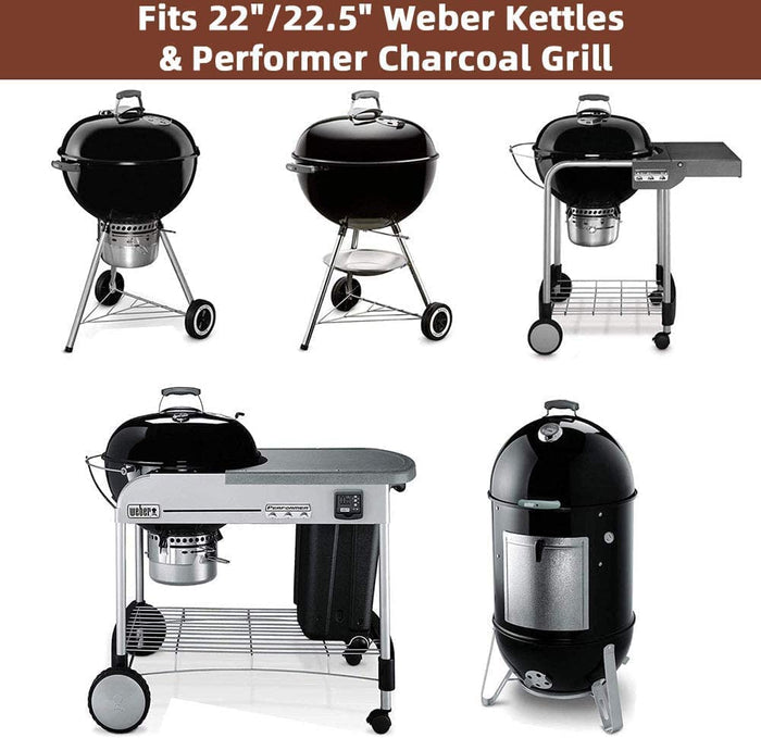 Rotisserie Ring Kit for Weber 22.5 Inch One-Touch Silver, Bar-B-Kettle, Master-Touch, Performer and Premium and other 22.5 Inch Charcoal Grills
