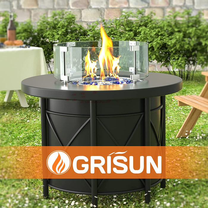 Round Fire Pit Glass Wind Guard, 23 x 6 inch, Thick 5/16'' Heat-Resistant Tempered Glass Guard