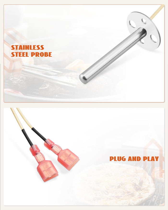 RTD Temperature Probe Sensor for Rec Tec/RecTeq Bullseye 380, RT-B380, RT-B380X Wood Pellet Grills