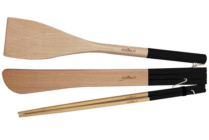 Set de 3 ustensiles Cookut en bois pour L'Incroyable Poêle et L'Incroyable Wok - Graphite