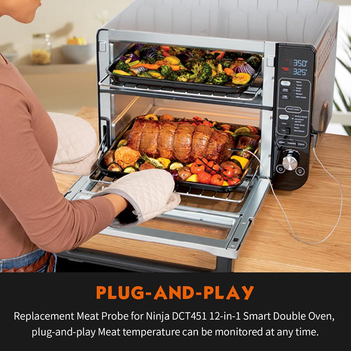 Smart Thermometer Meat Probe for Ninja DCT451 12-in-1 Smart Double Oven with FlexDoor Air Fry Oven