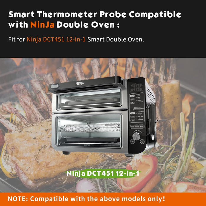 Smart Thermometer Meat Probe for Ninja DCT451 12-in-1 Smart Double Oven with FlexDoor Air Fry Oven
