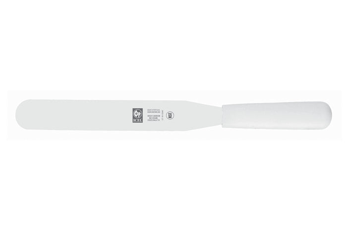Spatule droite professionnelle Icel inox manche PP blanc - 30 cm