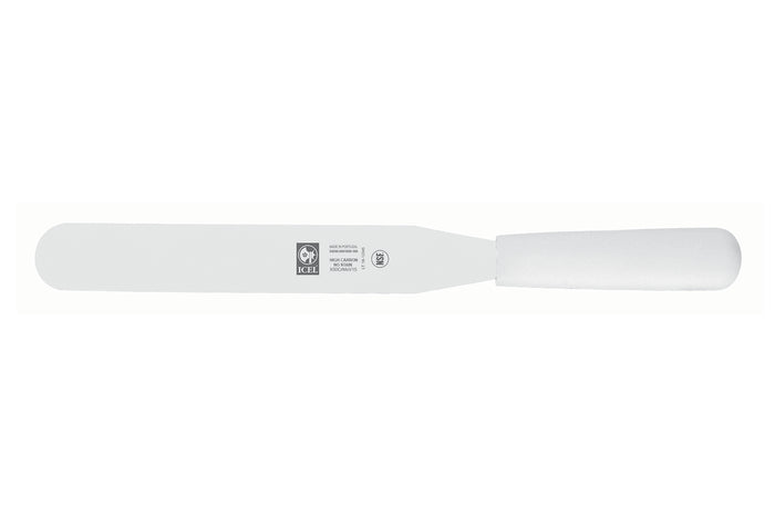 Spatule droite professionnelle Icel inox manche PP blanc - 18 cm