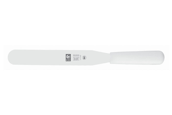 Spatule droite professionnelle Icel inox manche PP blanc - 25 cm