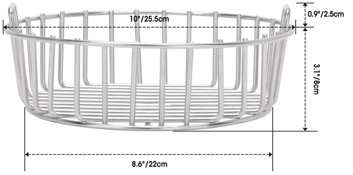 Stainless Steel Charcoal Ash Basket with Handles for Big Green Egg, Minimax