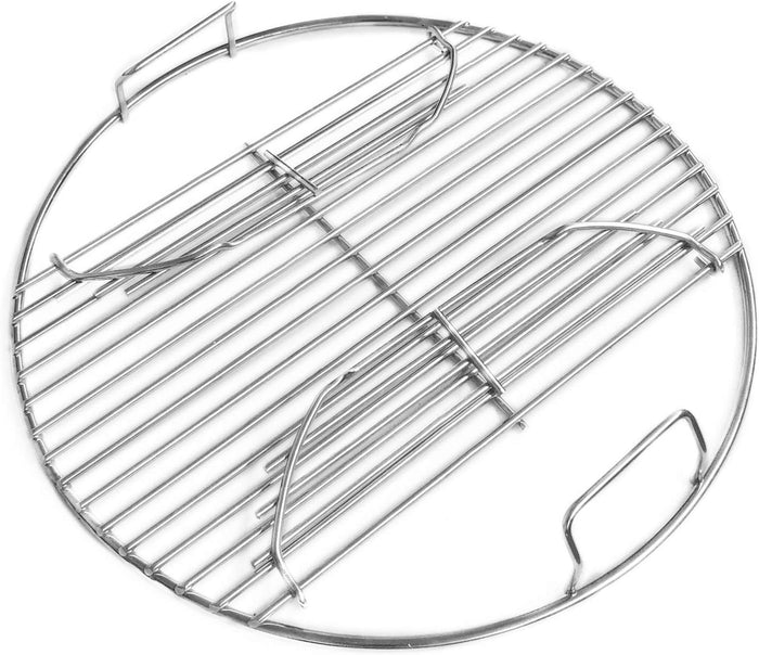 Stainless Steel Cooking Grate for Weber 14" Smokey Joe Charcoal Grills, With Handles and Hinges