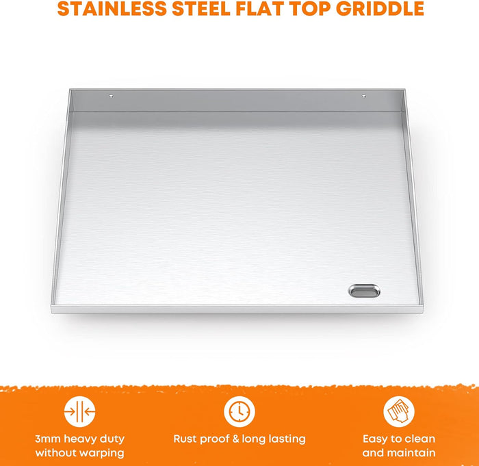 Stainless Steel Flat Top Griddle for Cuisinart CGG-501 Gourmet 2 Burner Propane Gas Griddle - 19.5"