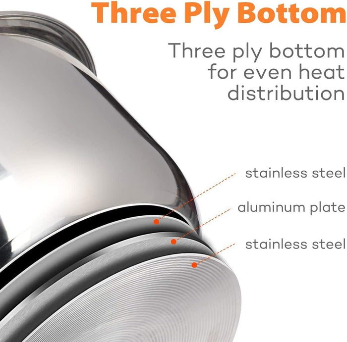 Stainless Steel Inner Pot Compatible with Ninja Foodi 8 Quart Accessories Replacement Insert Liner