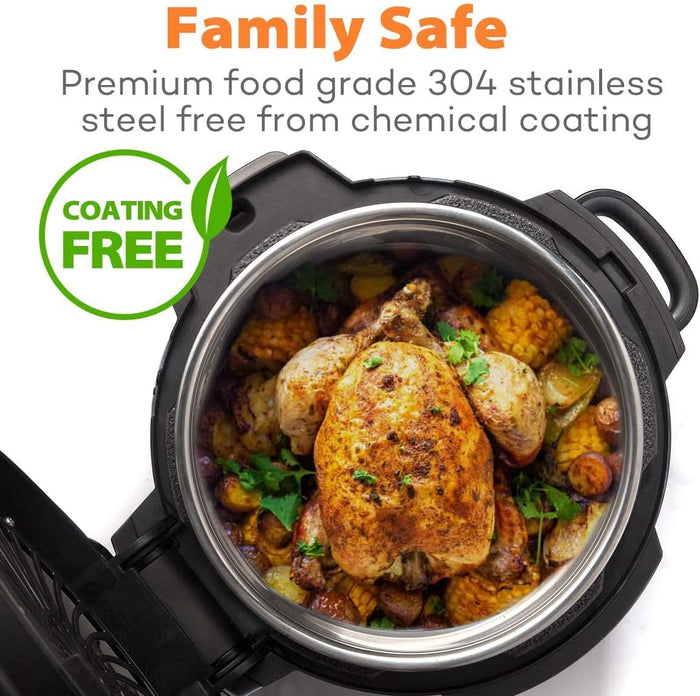Stainless Steel Inner Pot Compatible with Ninja Foodi 8 Quart Accessories Replacement Insert Liner