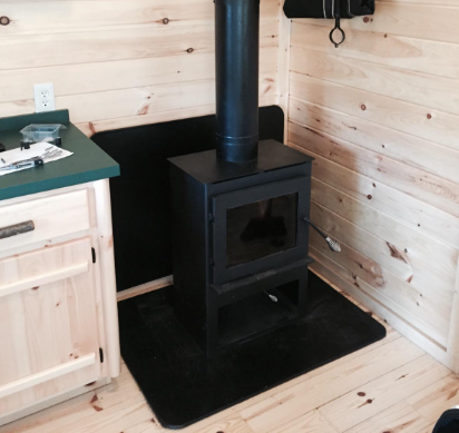 Stove Board, Wall Protection Heat Shield for Wood Stove, Pellet Stove, 32 x 42" Black