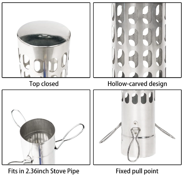 Stovepipe Spark Arrestor Chimney Rain Cap for 2.36inch/6cm Stainless Steel Stove Pipe