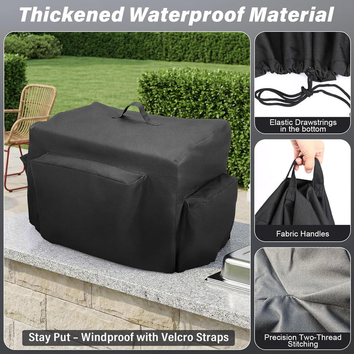 Tabletop Grill Cover for Pit Boss 75275 10697 PB100P1 PB150PPG & 24'' Table Top Grills, Heavy Duty 600D Waterproof Pellet Smoker Cover