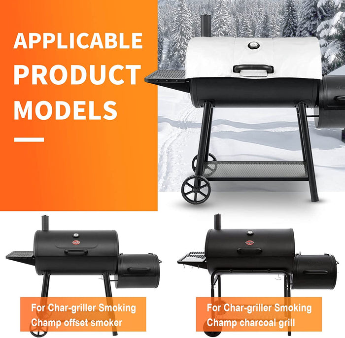 Thermal Insulated Blanket Winter Cover fits Char-Griller 1733, 1624, 2735 Smokin' Champ Series Pellet Smoker BBQ Grills