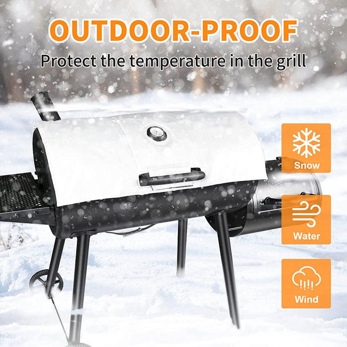 Thermal Insulated Blanket Winter Cover fits Char-Griller 1733, 1624, 2735 Smokin' Champ Series Pellet Smoker BBQ Grills