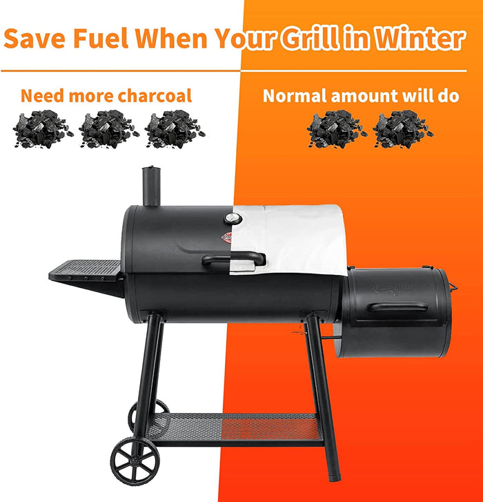 Thermal Insulated Blanket Winter Cover fits Char-Griller 1733, 1624, 2735 Smokin' Champ Series Pellet Smoker BBQ Grills
