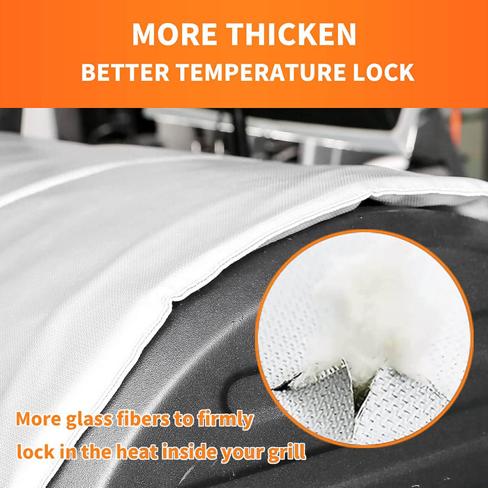 Thermal Insulated Blanket Winter Cover fits Char-Griller 1733, 1624, 2735 Smokin' Champ Series Pellet Smoker BBQ Grills