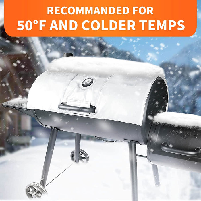 Thermal Insulated Blanket Winter Cover fits Char-Griller 1733, 1624, 2735 Smokin' Champ Series Pellet Smoker BBQ Grills