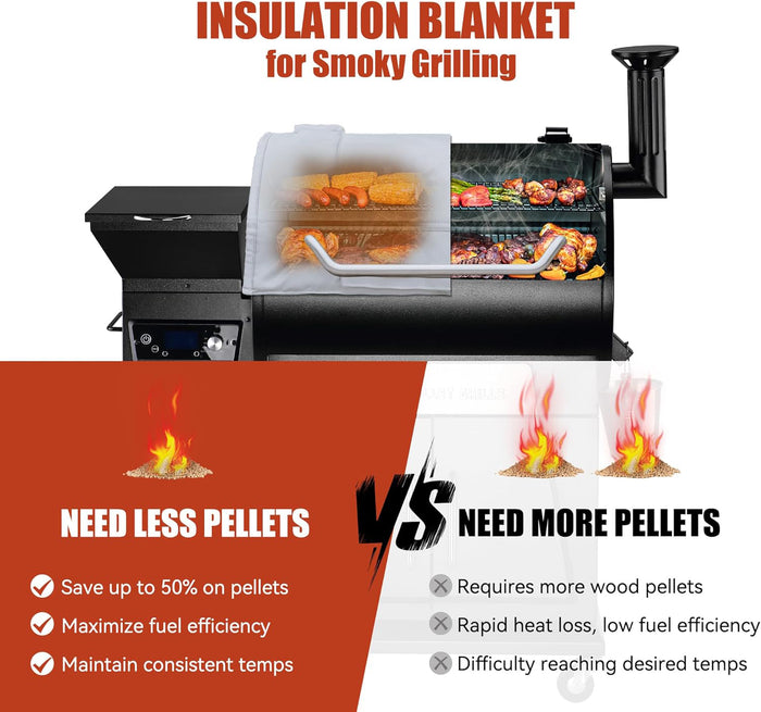 Thermal Insulation Blanket Winter Cover for Z Grills 700D, 700D2E(700E), 7002B, 7002B2E(7002E), 7002B3E Pellet Grills