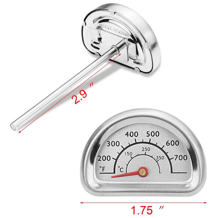 Thermometer Temperature Gauge for Char-Broil 463224611, 466231711, 466243911 etc Grills , 2 Pack
