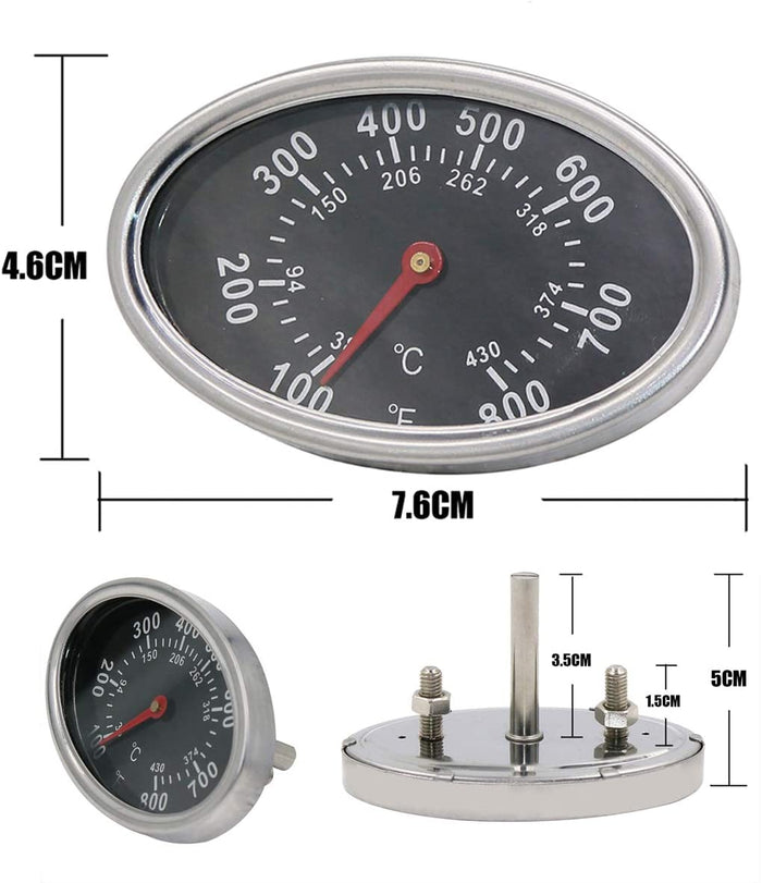 Thermometer Temperature Gauge Heat Indicator for Sahara 3-BURNER, 322A-2010 Gas Grills
