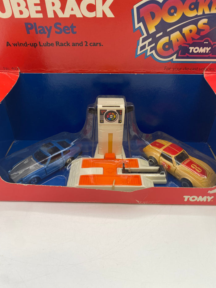 Tomy 1983 Pocket Cars Lube Rack Play Set